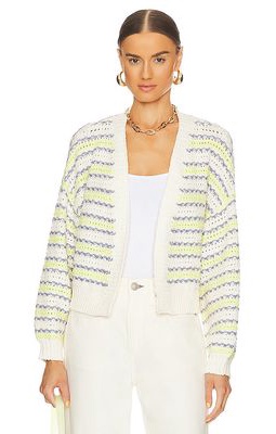 525 Crimped Mixed Cardi in Ivory