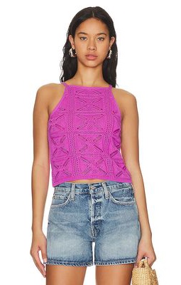 525 Crochet Halter Tank in Purple