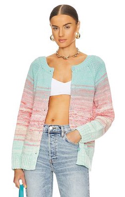 525 Ombre Reversible Cardigan Pullover in Baby Blue