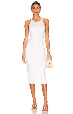 525 Open Back Midi Dress in White