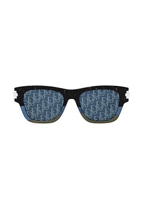 52MM DiorBlackSuit Tortoiseshell Logo Sunglasses