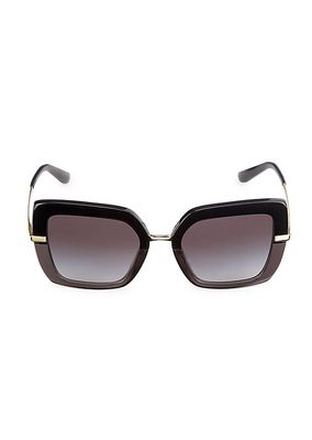 52MM Half-Striped Square Sunglasses