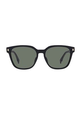55MM Square Polished Sunglasses