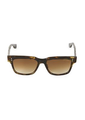 55MM Tortoiseshell Rectangular Sunglasses