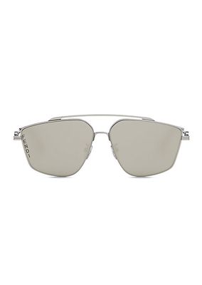 58MM O'Lock Mirrored Metal Sunglasses