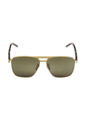 58MM Sophisticated Combi Aviator Sunglasses