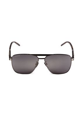 58MM Sophisticated Combi Metal Aviator Sunglasses