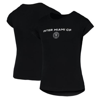 5TH AND OCEAN BY NEW ERA Girls Youth 5th & Ocean by New Era Black Inter Miami CF Glitter T-Shirt