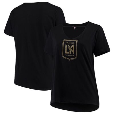 5TH AND OCEAN BY NEW ERA Women's 5th & Ocean by New Era Black LAFC Plus Size Athletic Baby V-Neck T-Shirt
