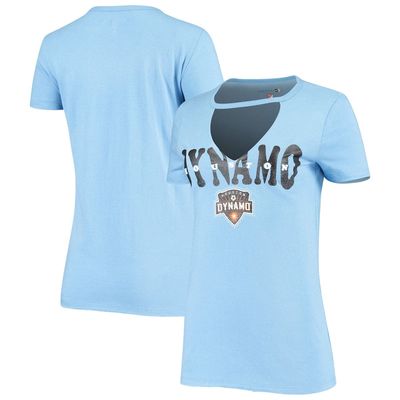 5TH AND OCEAN BY NEW ERA Women's 5th & Ocean by New Era Blue Houston Dynamo FC Athletic Baby Jersey V-Neck T-Shirt