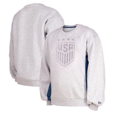 5TH AND OCEAN BY NEW ERA Women's 5th & Ocean by New Era Gray USWNT Athleisure Balloon Sleeve Pullover Sweatshirt