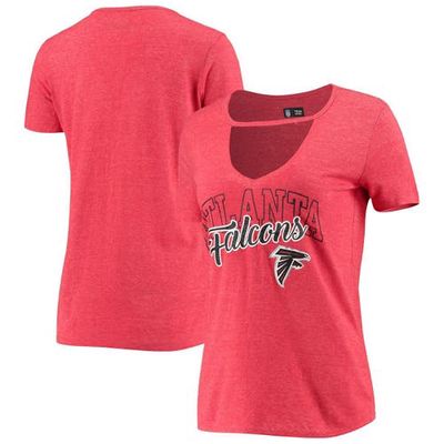 5TH AND OCEAN BY NEW ERA Women's 5th & Ocean by New Era Heathered Red Atlanta Falcons Choker Glitter Tri-Blend T-Shirt in Heather Red