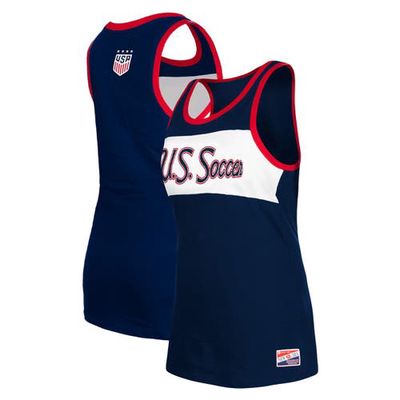 5TH AND OCEAN BY NEW ERA Women's 5th & Ocean by New Era Navy USWNT Throwback Jersey Racer Tank Top