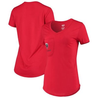 5TH AND OCEAN BY NEW ERA Women's 5th & Ocean by New Era Red D.C. United Athletic Baby Jersey V-Neck SS Tee