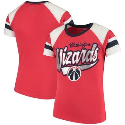5TH AND OCEAN BY NEW ERA Youth 5th & Ocean by New Era Red Washington Wizards Foil Baby Jersey T-Shirt