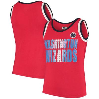 5TH AND OCEAN BY NEW ERA Youth 5th & Ocean by New Era Red Washington Wizards Foil Contrast Tank Top