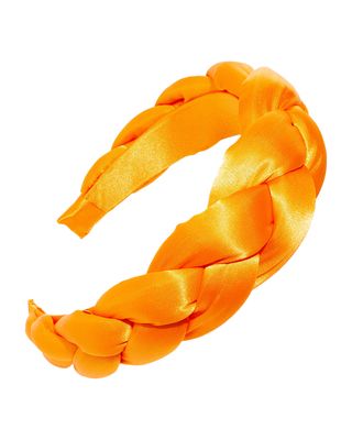 5th Ave Braided Satin Headband, Orange