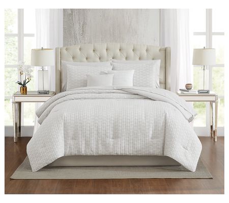 5th Avenue Lux Annabelle Geo Champagne 9pc King Comforter Set