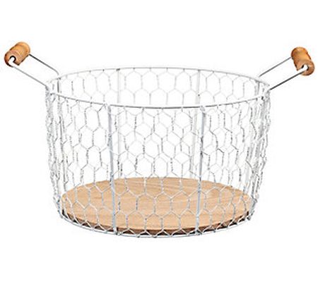 6.25" Chicken Wire Basket w/Handles by Puleo In ternational