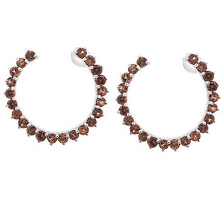 6.70 cttw Mocha Zircon Earrings, Sterling S ilv er