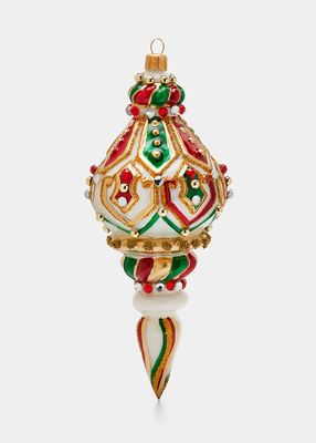 6" Drop Ornament with Festive Pattern