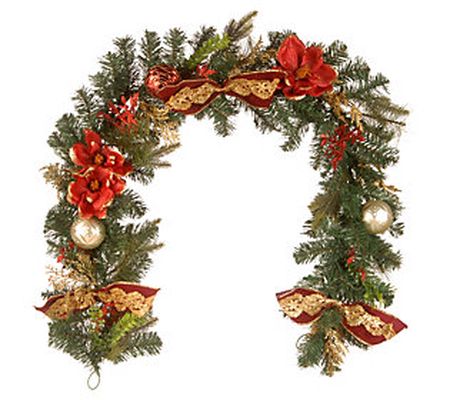 6 ft. Decorative Garland with Ornaments & Bows