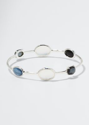 6-Stone Bangle in Sterling Silver