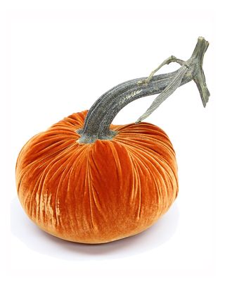 6" Velvet Pumpkin with Natural Stem