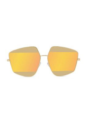 60MM Geometric Metal Sunglasses