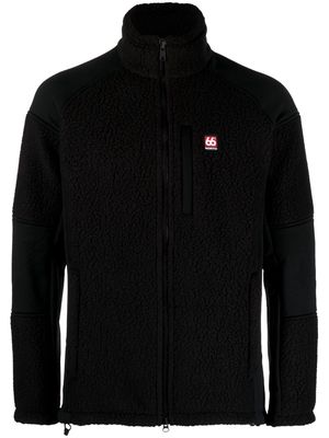 66 North logo-patch faux-shearling jacket - Black