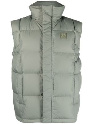 66 North logo-patch padded-design gilet - Green