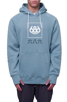 686 Knockout Logo Graphic Hoodie in Steel Blue