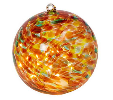 6"H Battery-Operated Amber Glass Sphere