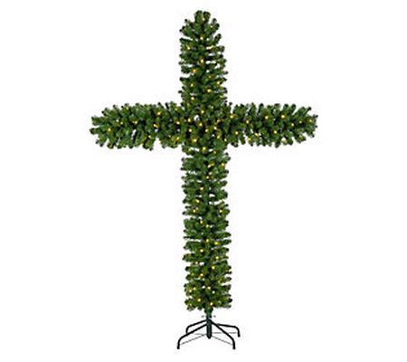 7.5' Cross Pine Tree w 250 White Lights by Gers on Co