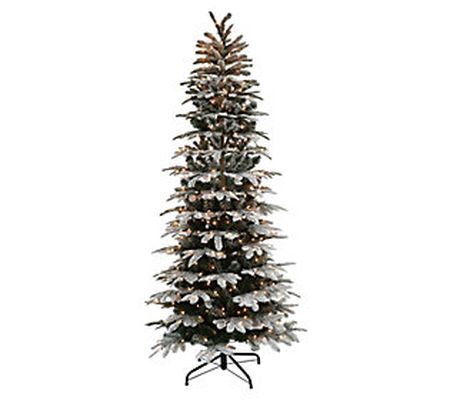 7.5' Slim Flocked Aspen Fir Artificial Tree 450 Lights