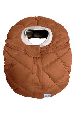 7 A. M. Enfant 7 A. M. Faux Shearling Trim Car Seat Cocoon in Spice Quilted