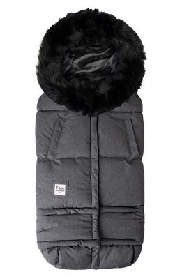 7 A. M. Enfant Blanket 212 evolution Extendable Stroller & Car Seat Footmuff with Faux Fur Trim in Dark Grey/Black Fur