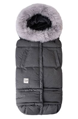 7 A. M. Enfant Blanket '212 evolution' Extendable Stroller & Car Seat Footmuff with Faux Fur Trim in Dark Heather Grey Faux Fur