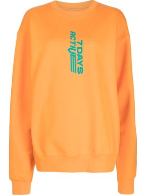 7 DAYS Active logo-print detail sweatshirt - Orange