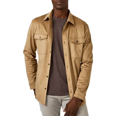 7 Diamonds Country Road Faux Suede Shirt Jacket in Oat 