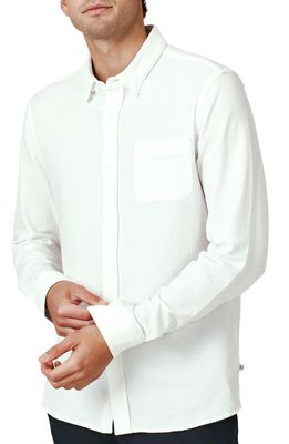 7 Diamonds Graham Long Sleeve Seersucker Button-Up Shirt in Ivory
