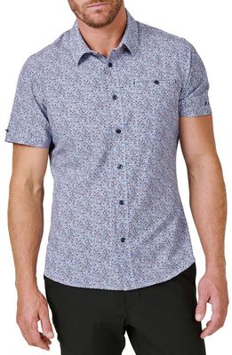 7 Diamonds Kew Floral Short Sleeve Stretch Button-Up Shirt in Stone Rose