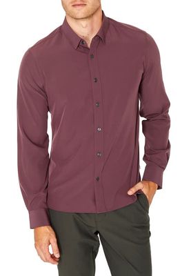 7 Diamonds Men's Liberty Slim Fit Stretch Solid Button-Up Shirt in Berry