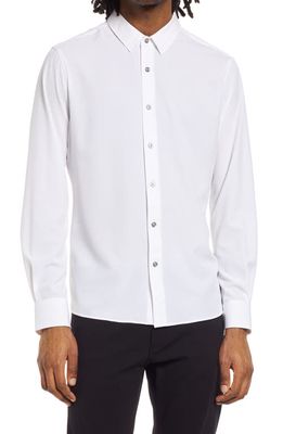 7 Diamonds Men's Liberty Slim Fit Stretch Solid Button-Up Shirt in White