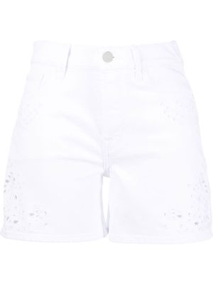 7 For All Mankind Billie eyelet-embellished shorts - White
