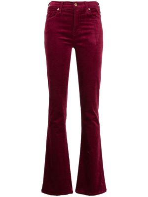 7 For All Mankind bootcut velvet trousers - Red