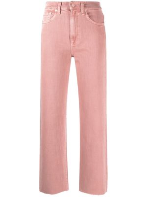 7 For All Mankind cropped denim jeans - Pink