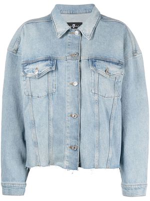 7 For All Mankind cropped Easy Trucker denim jacket - Blue