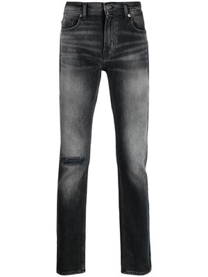 7 For All Mankind distressed straight-leg jeans - Black