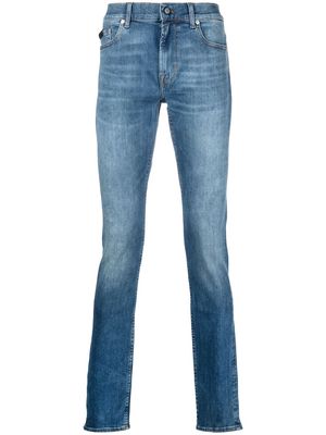 7 For All Mankind faded mid-rise jeans - Blue